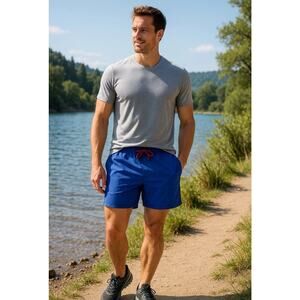 Marmot Mens Hiking Shorts Small Trail Blue 5” Nylon Juniper Springs Gorpcore NWT